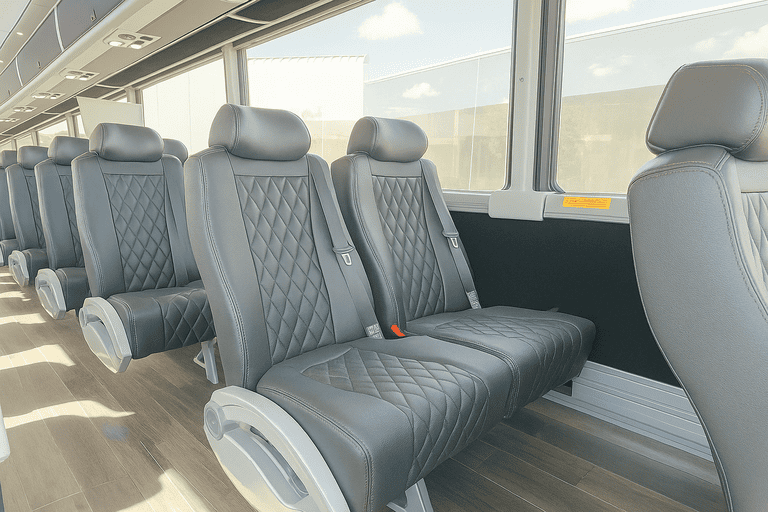 interior of Coach Bus Irvine charter bus