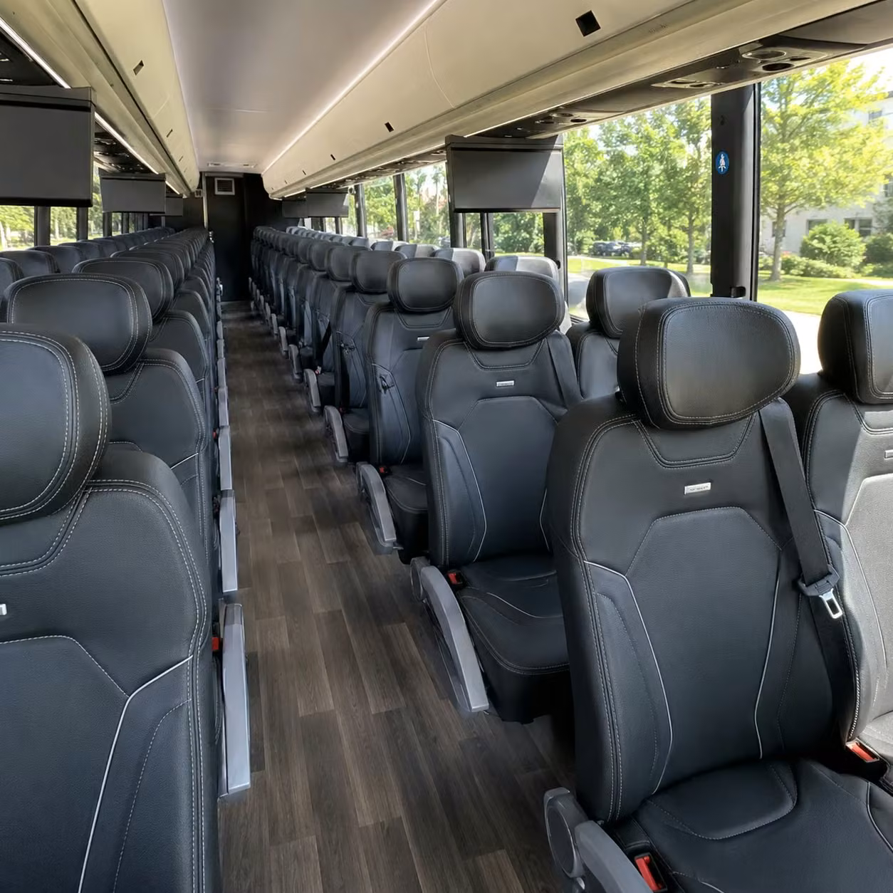 56 passenger charter bus inside